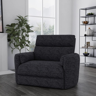 Wade Logan Bre Upholstered Extra Wide Glider Power Recliner With Round Arms