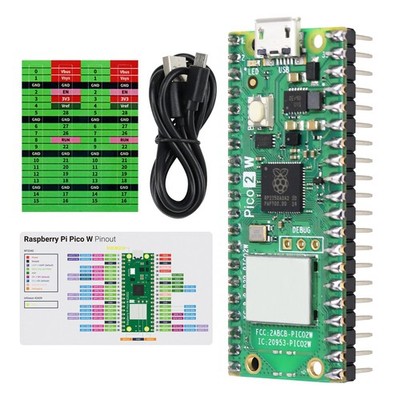 Raspberry Pi Pico 2 W Board PreSoldered Header Microcontroller Development