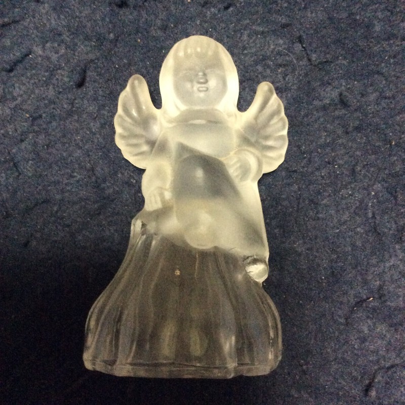 Bell ● Glass ● Angel Figure ● 4.5 Inch