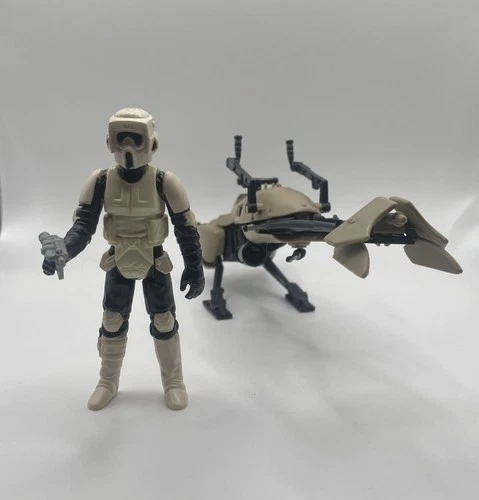 1983 Vintage Star Wars Speeder Bike w/Biker Scout All Accessories + card!