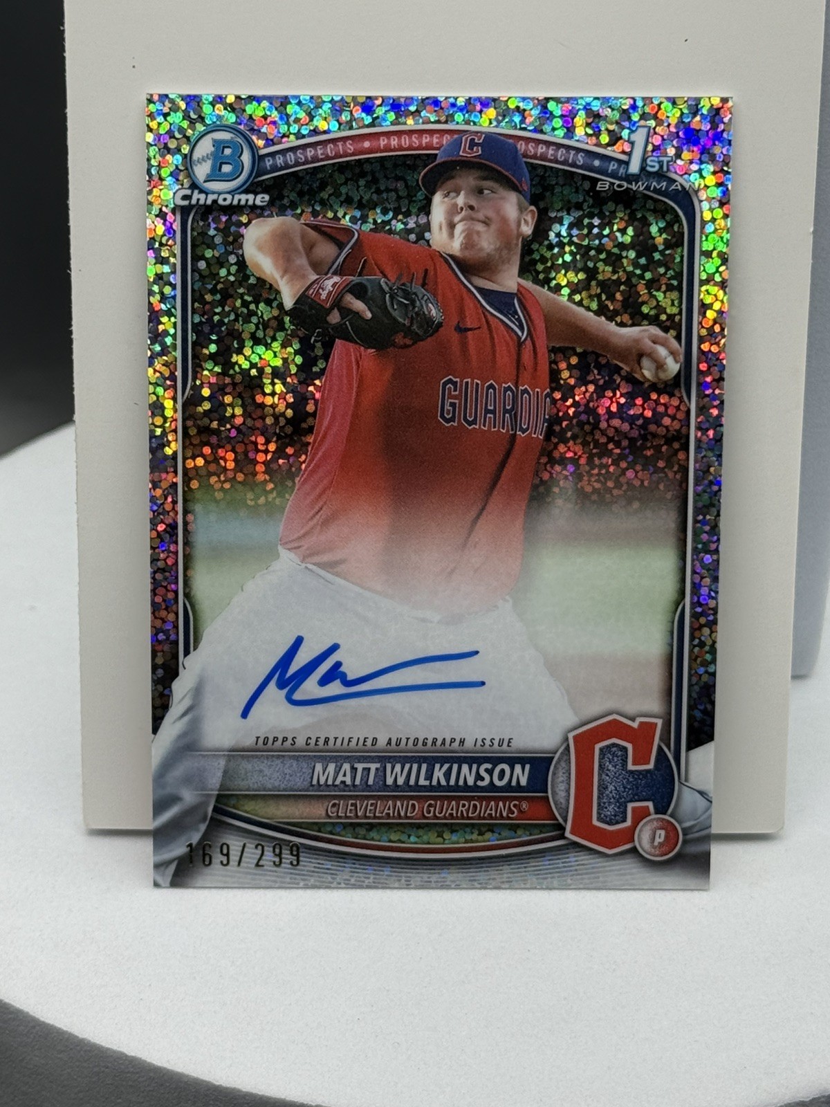 2025 Bowman Chrome 1st - Matt Wilkinson Speckle Refractor Auto #/299 Guardians