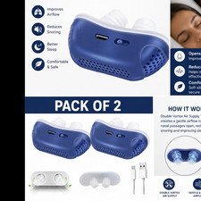 Anti-Snoring Nasal Dilators Pack of 2 Blue/White Rechargeable w/ USB Cable