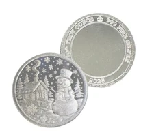 2025 Holiday Snowman .999 Fine Silver Round Christmas Gift Pure Silver Coin