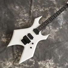 Warlock Extreme White Solid Body Electric Guitar 6 String EMG Pickups Christmas