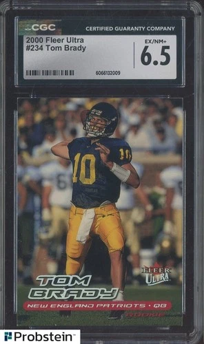 2000 Fleer Ultra #234 Tom Brady New England Patriots RC Rookie CGC 6.5 EX-NM+