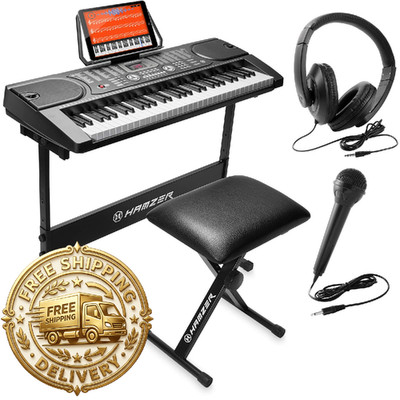 Hamzer 61 Key Digital Keyboard Piano Beginner Electric Piano Keyboard Kit