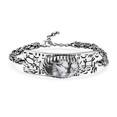 D'Joy Artisan Crafted White Buffalo 34.70 ctw Legends of the Desert Bracelet in