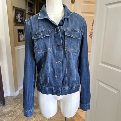 PAIGE Rowan Jacket in Maryanne Blue Denim Size M Womens