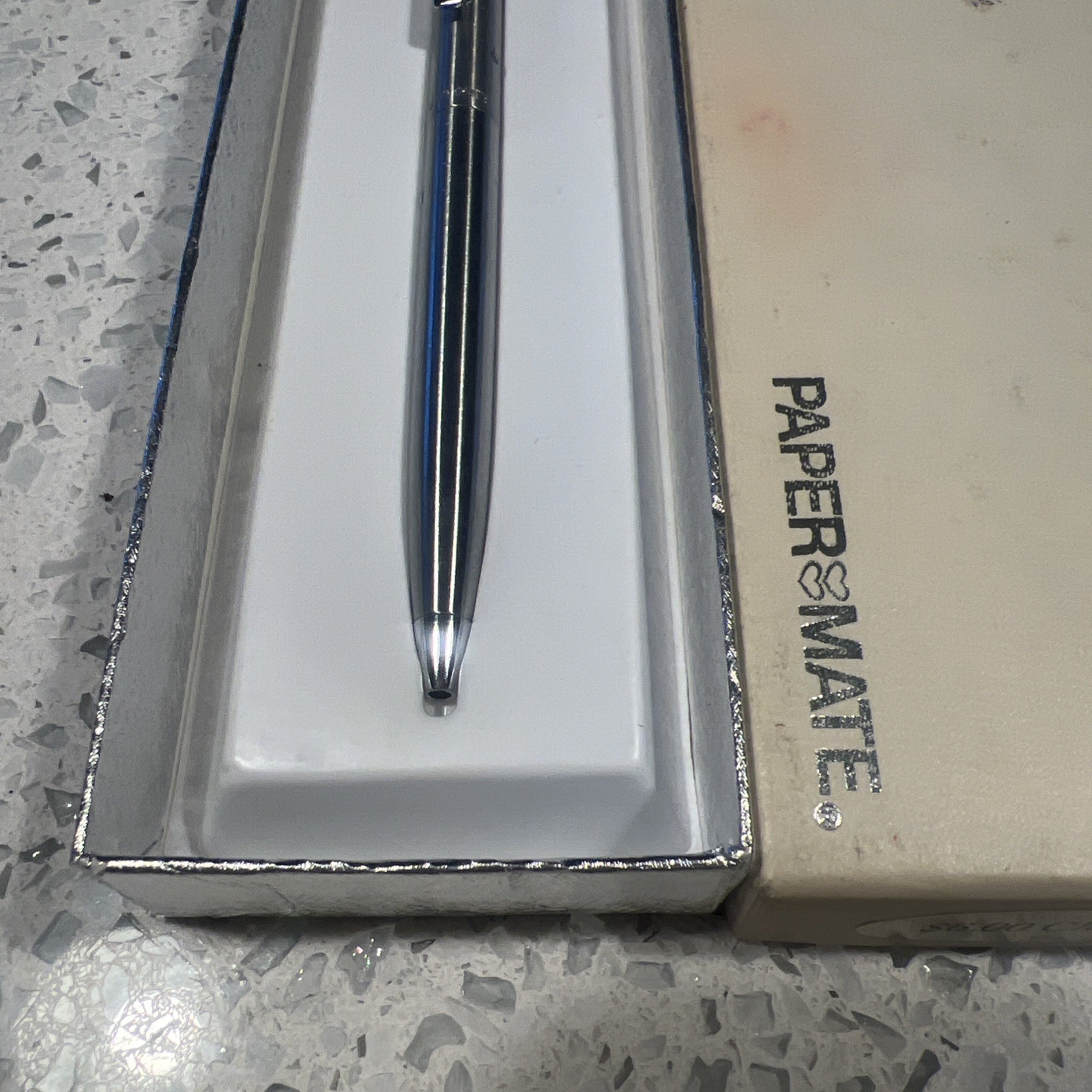 Paper Mate Vintage Double Heart  Chrome ball Pen *needs ink*