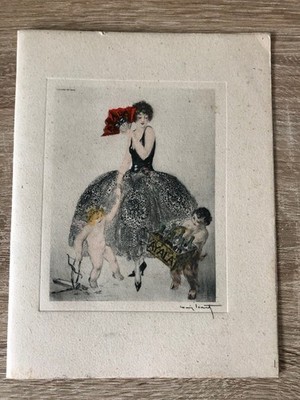 Menü 1926 Champagner AYALA Eau-forte Lithographie Radierung LOUIS ICART Schneider 