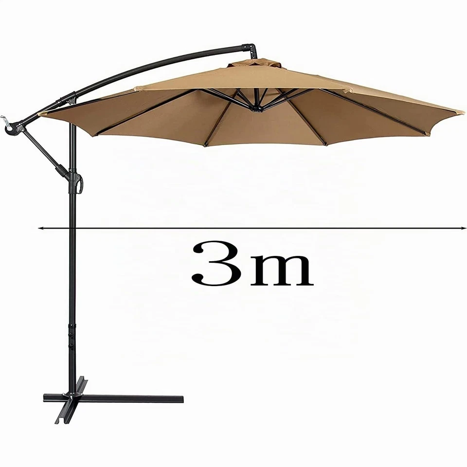 Toile de rechange pour parasol déporté à 8 bras de 3 m - Couleur: blanc - Photo 4/4