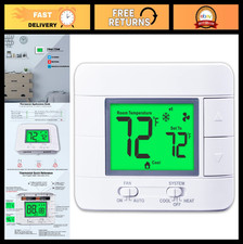 Multi-Stage Non-Programmable Thermostat for Home 2 Heat/2 Cool, Temp  Humidity