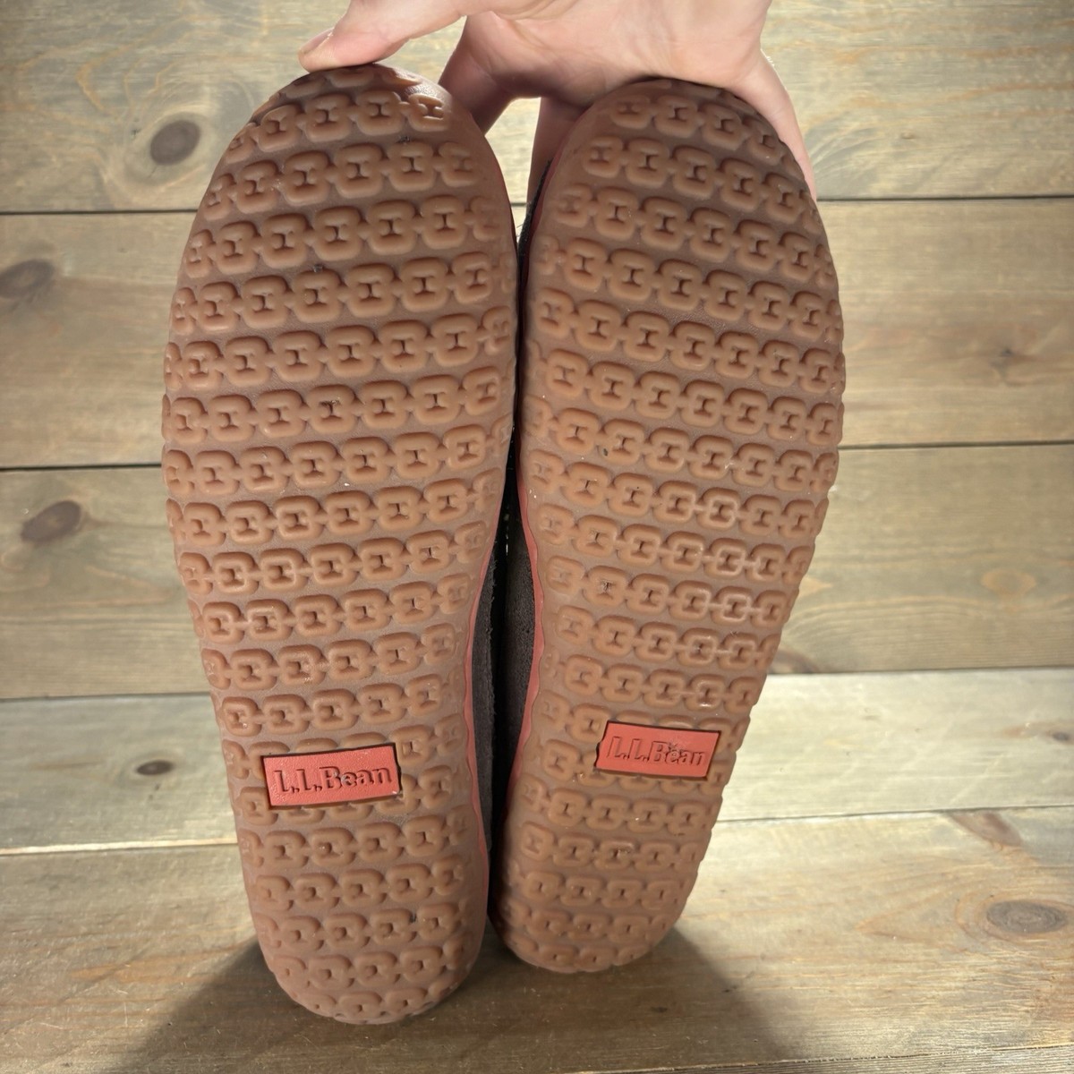 ll bean mens size 11 slippers brown suede mountain sherpa lined shoes ll bean mens size 11 slippers brown suede mountain sherpa  main image 3