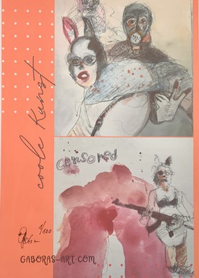 Akt Nude, Druck DINA4 Nr1/100 handsigniert Zeichnung, Aquarell, Poster