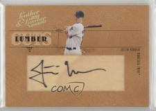 2005 Donruss Leather & Lumber Lumber Cuts 8/128 Justin Morneau #LC-24 Auto 2a8