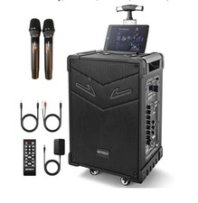 Portable Bluetooth PA Speaker System w/ 10 Sub, 3-Way Karaoke Machine NO MICS