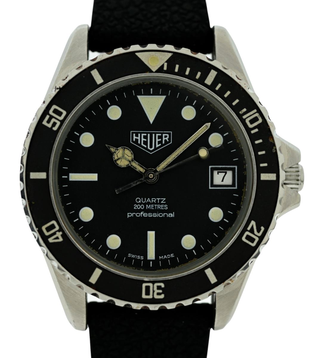 Heuer (Pre-Tag) 37mm Men's 1000 Series Black Dive Swiss Made Watch