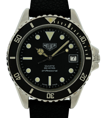 Heuer (Pre-Tag) 37mm Men's 1000 Series Black Dive Swiss Made Watch