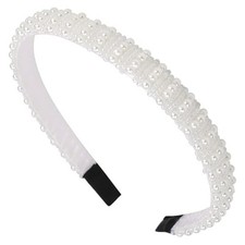 White Pearl Crystal Headbands for Women Girls, Fashion Bridal Headband with