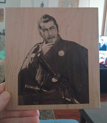 Toshirō Mifune  Akira Kurosawa s 1954 epic Seven Samurai Print On Wood 6'' X 6.5
