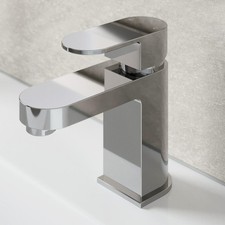 Modern Bathroom Mono Basin Sink Mixer Tap Chrome Single Lever Curved Cloakroom