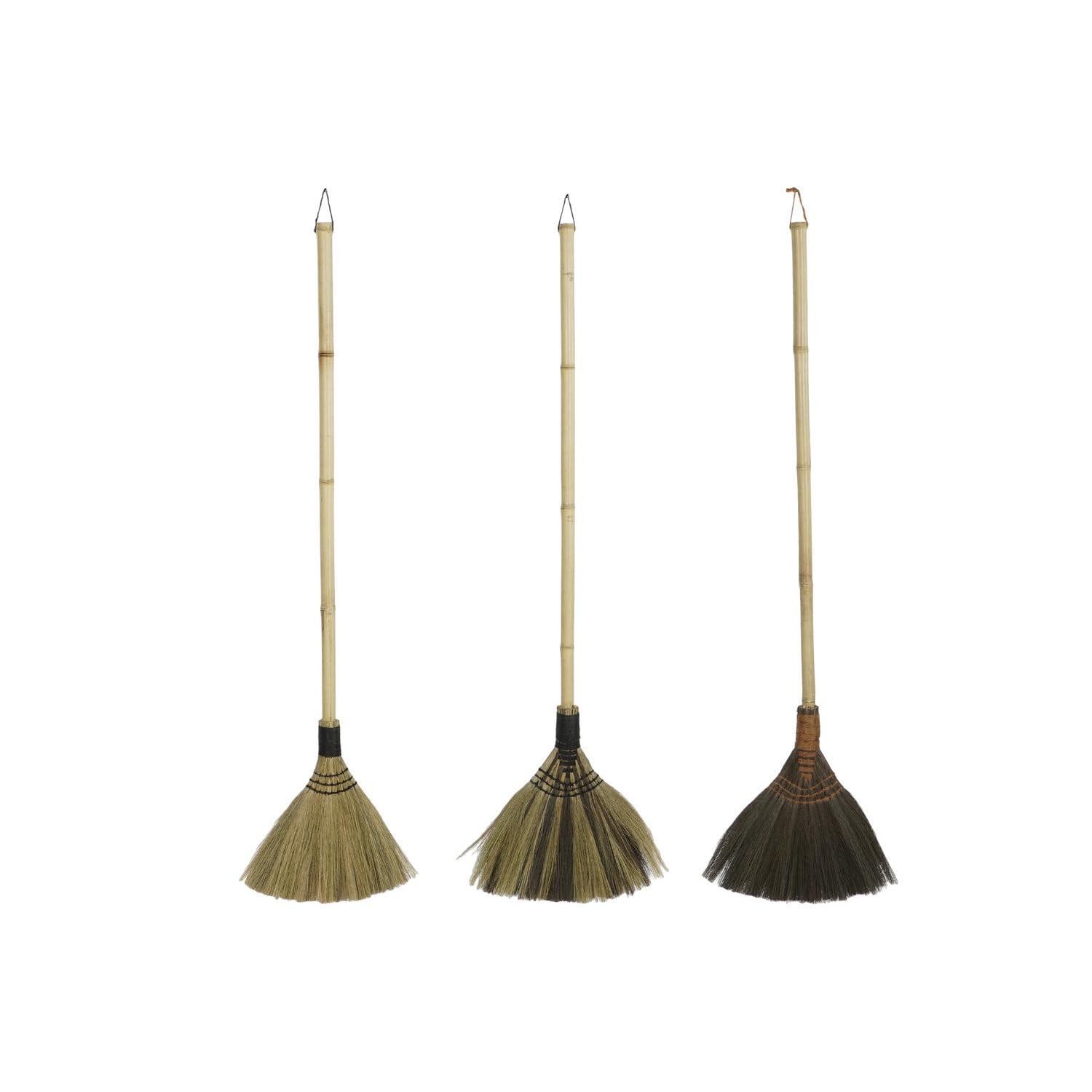 ESCOBA BAMBU FIBRA 130X5X40 DECORACION 3 SURT. (G6v)