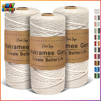 Makramee Garn 3Mm 100M 3Er Set FüR Diy Handwerk Weben Dekoration AufhäNger