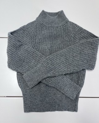 Acne Studios Grey Wool Mockneck Cropped  Sweater Size XS