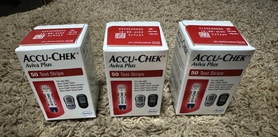 150 Accu-Check Aviva Plus Test Strips- 50 Count 3 Factory Sealed Boxes