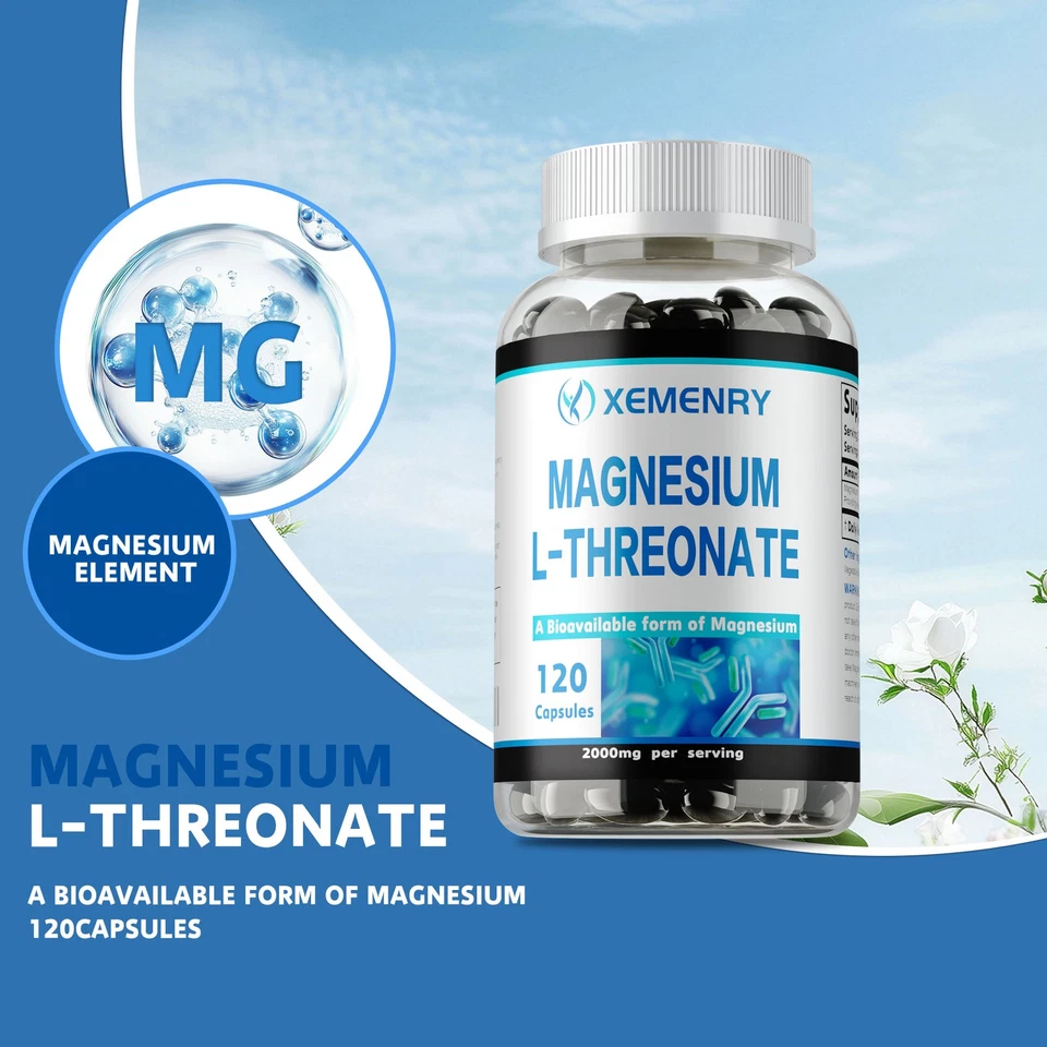 L-treonato de magnesio 2000 mg - refuerzo cerebral nootrópico, memoria, enfoque y claridad Foto 3 de 4