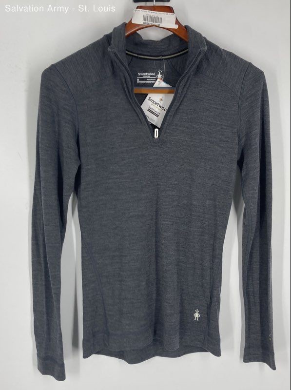 Smartwool Merino 250 Womens Gray Quarter-Zip Base Layer Top Size Medium