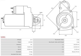 Fits AS ROZRUSZNIKI I ALTERNATORY S2001 STARTER MOTOR OPEL HONDA 12V/ ⭐UK Stock⭐