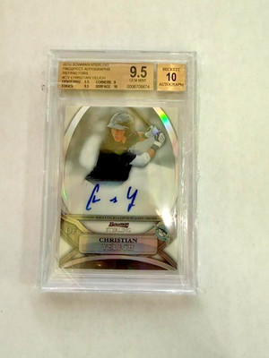 2010 Bowman Sterling RC AUTO Christian Yelich Refractor /199 BGS 9.5