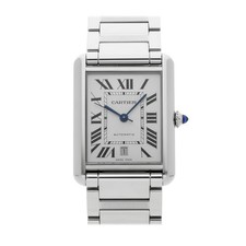 Cartier Tank Must Steel Auto Rectangle Silver Dial Bracelet Watch WSTA0053