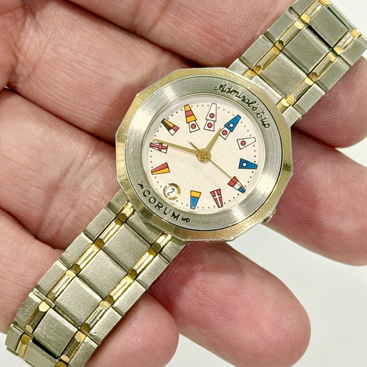 Vintage CORUM Admiral's Cup Quartz 739534 Women's 27mm Watch Flag