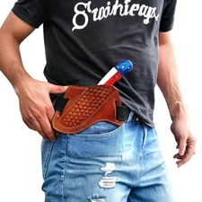 SHARDBLADE Handmade Pancake Leather Sheath for 8" Fixed Blade Knife Belt Holster