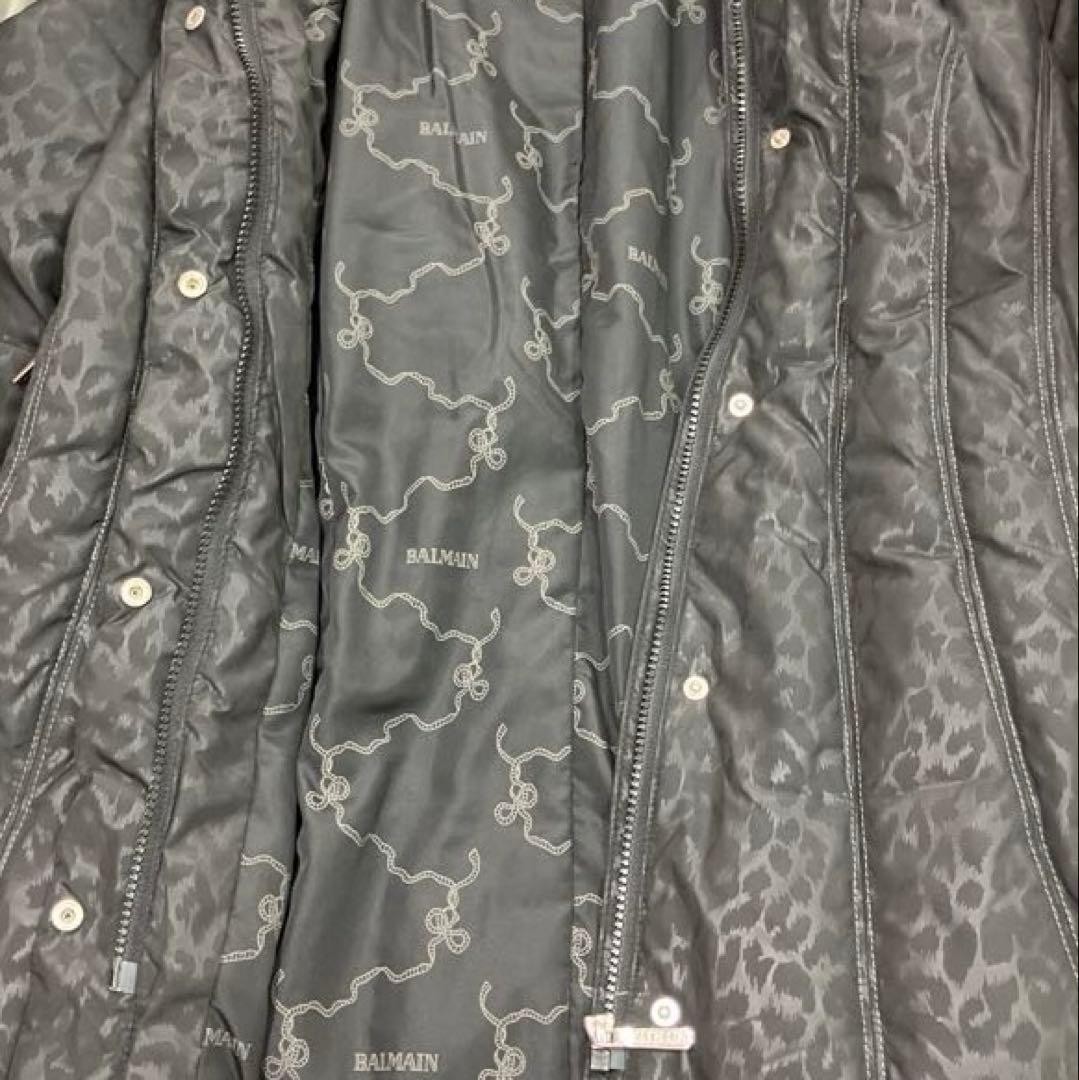 Balmain Leopard Print Black Down Jacket w/Fur Hoo… - image 12