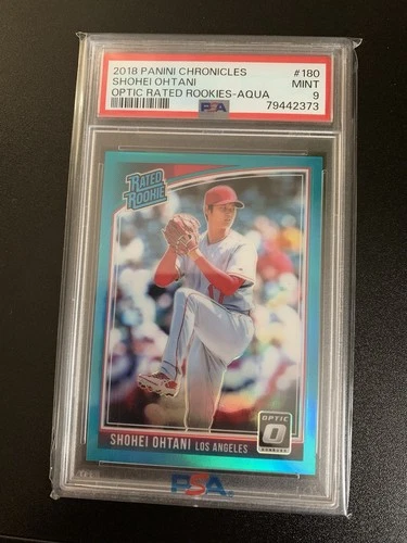 2018 Panini Optic Rated Rookies Shohei Ohtani Aqua /299 PSA 9 Mint