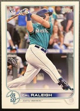 Cal Raleigh 2022 Topps Series 1 RC #277 Seattle Mariners Baseball Rookie Card. rookie card picture