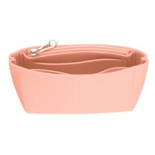 Purse Organizer Insert, Mini Felt Handbag Organizer with Zipper, Pink