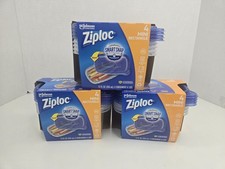 Mini contenedor rectangular Ziploc Smart Snap de 4 quilates lote de 3 paquetes (12 en total)