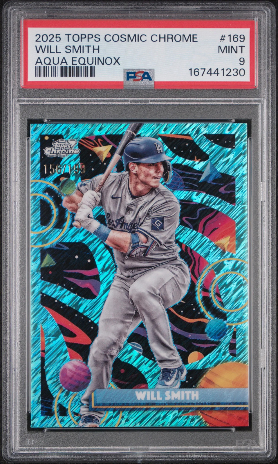 2025 Topps Cosmic Chrome Will Smith Aqua Equinox 156/198 #169 PSA 9