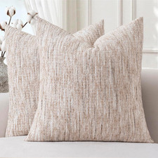 Boho Throw Pillow Covers 18X18 Set of 2 Cozy Farmhouse Pillow Covers With