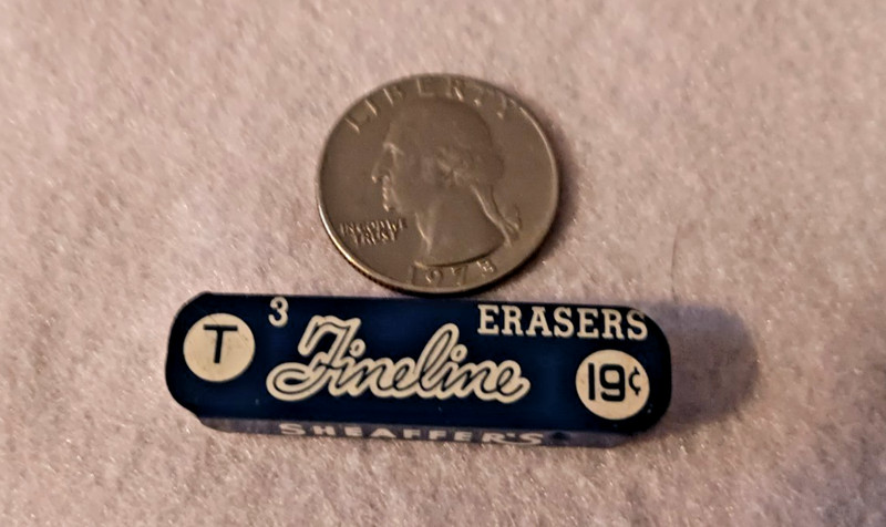 Vintage Shaeffer's Fineline Erasers Tin, 2 Erasers