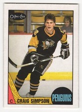1987-88 O-Pee-Chee Craig Simpson #80 RC Penguins
