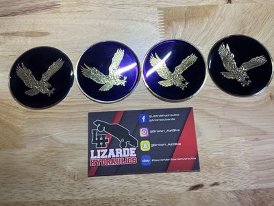 MIDNIGHT PURPLE W/GOLD EAGLE VINYL Wire Wheel Chips Knockoff *1