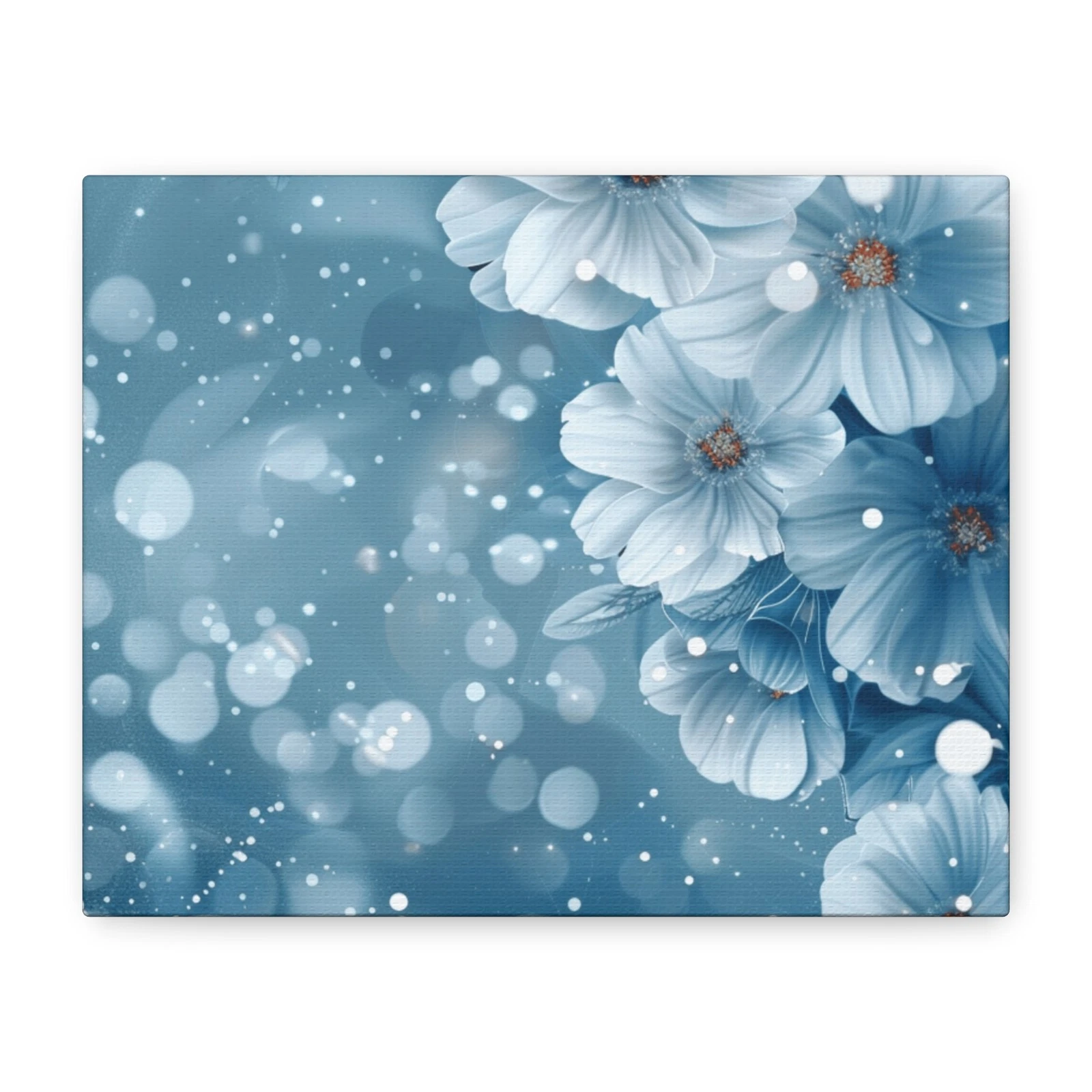 Floral Canvas Wall Art – Elegant Décor, Home Decoration, Soothing Blue Design