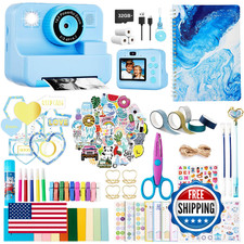 Kids Instant Print Camera, 1080P Selfie Video Camera with DIY Journal Kit   200 