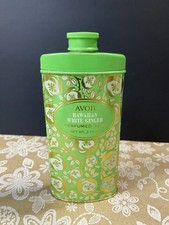 Vintage Avon Hawaiian White Ginger Perfumed Talc Powder Talcum Powder in Tin