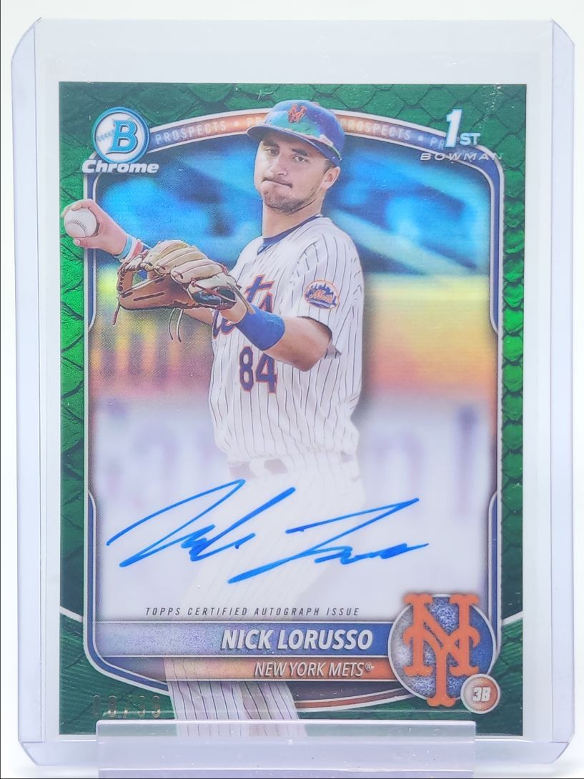 NICK LORUSSO 2025 BOWMAN CHROME 1ST GREEN REPTILIAN AUTO /99 Q4920